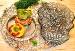 Stuffed Peppers with Tomatoes and Peas gluten free