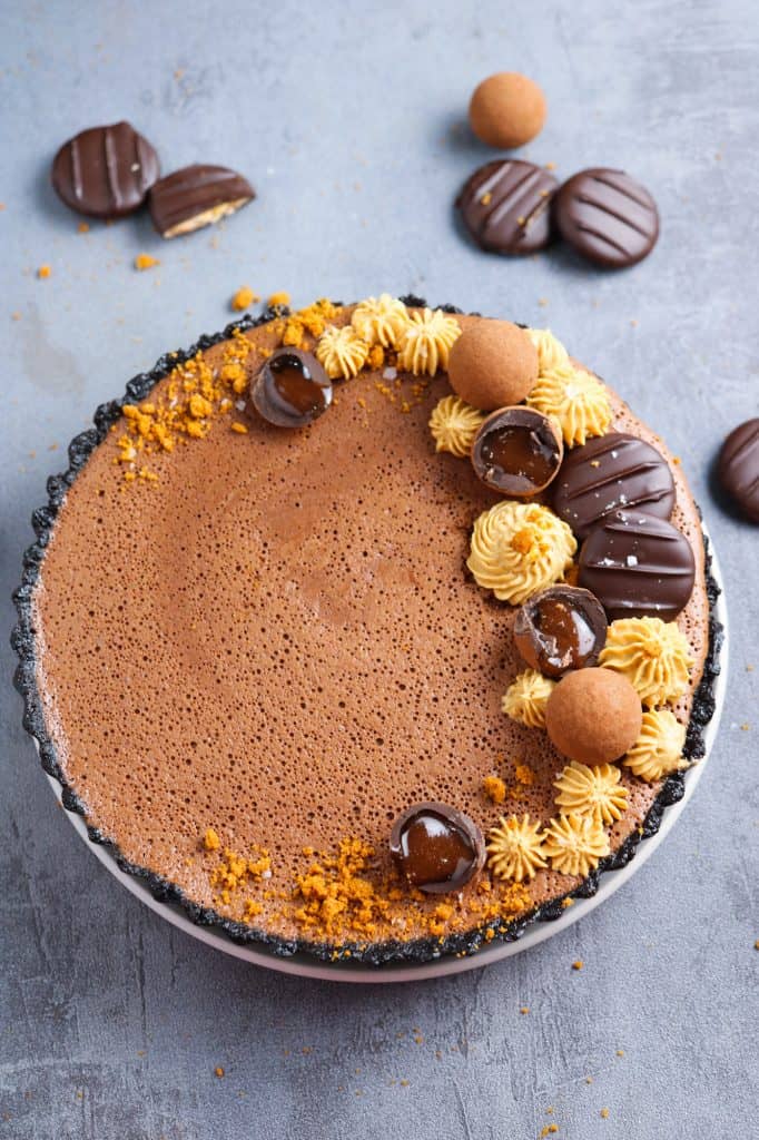 Chocolate Mousse and Biscoff Tart With Truffles and Chocolate