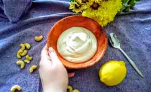 cashew mayo on serving dish