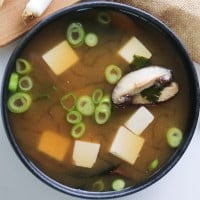 vegan miso soup served