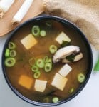 vegan miso soup served