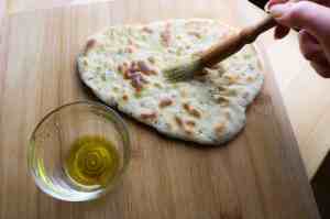 brushing Homemade Plain Naans