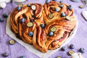 heartshaped brioche swirl cake