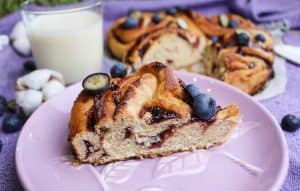 &nbsp;brioche swirl cake slice