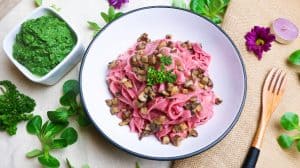 Tagliatelle alla Rapa Rossa con Ragù di Funghi