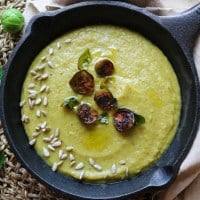 Brussel sprout and leek vegan soup