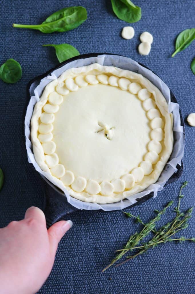 Cheese, Leek and Spinach Pie pre oven