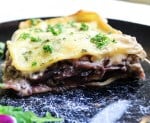 vegan lasagna with radicchio and smoked tofu