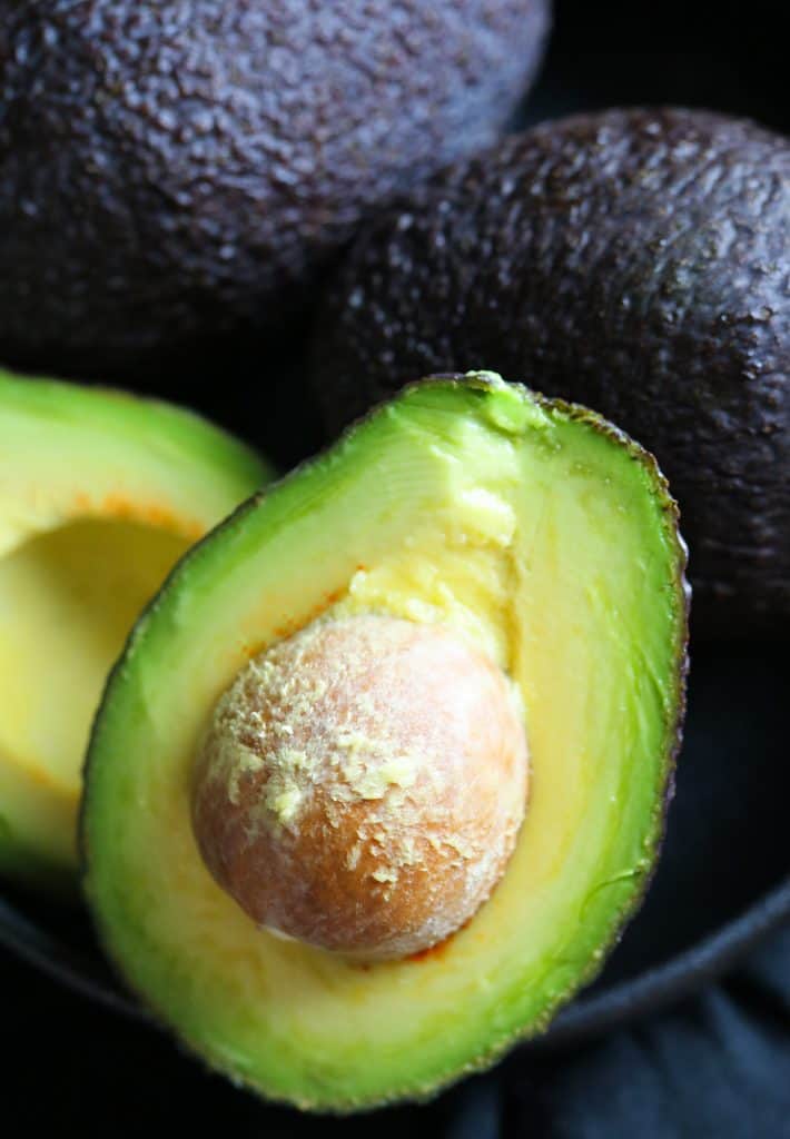 ripe avocado cross section