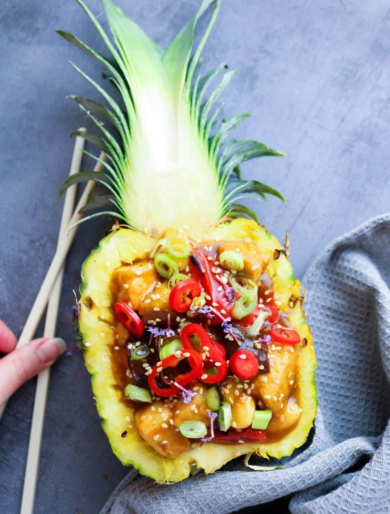 Tofu all'Ananas in Agrodolce con Verdure