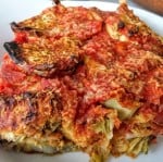 dettaglio parmigiana di carciofi vegan