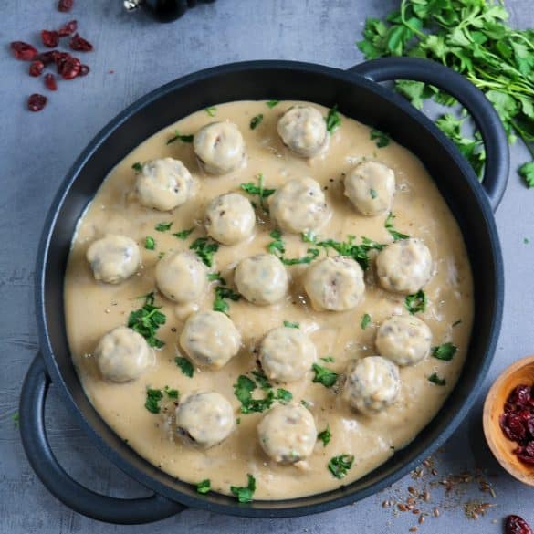 Festive Black Bean Meatballs with Cranberries Vegan & Gluten Free