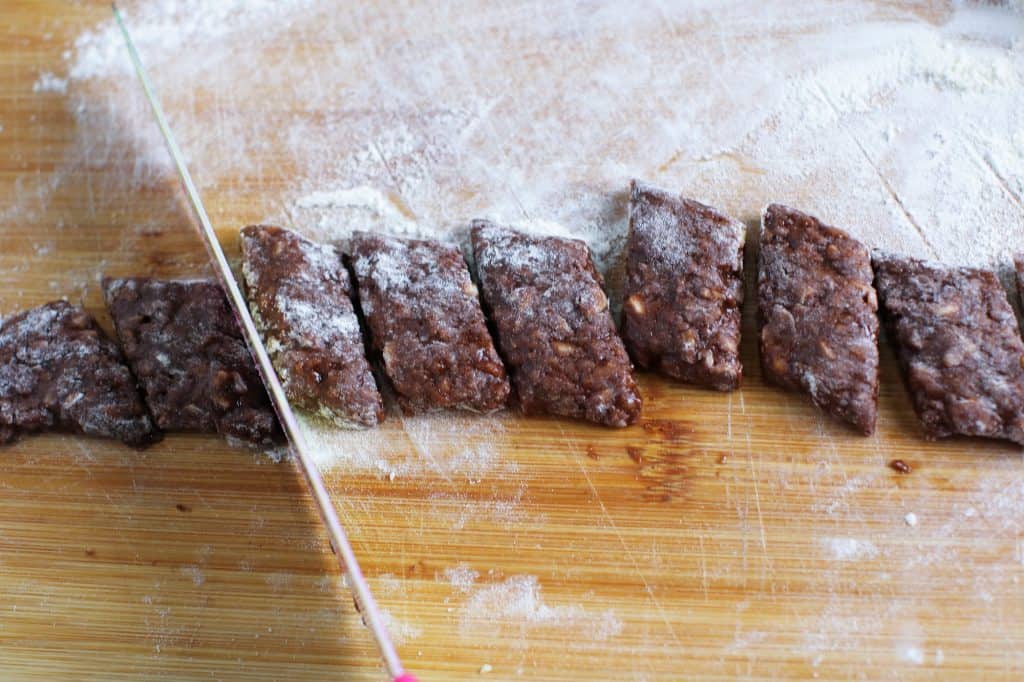 cutting Castagnelle | The Best Italian Christmas Cookies Recipe