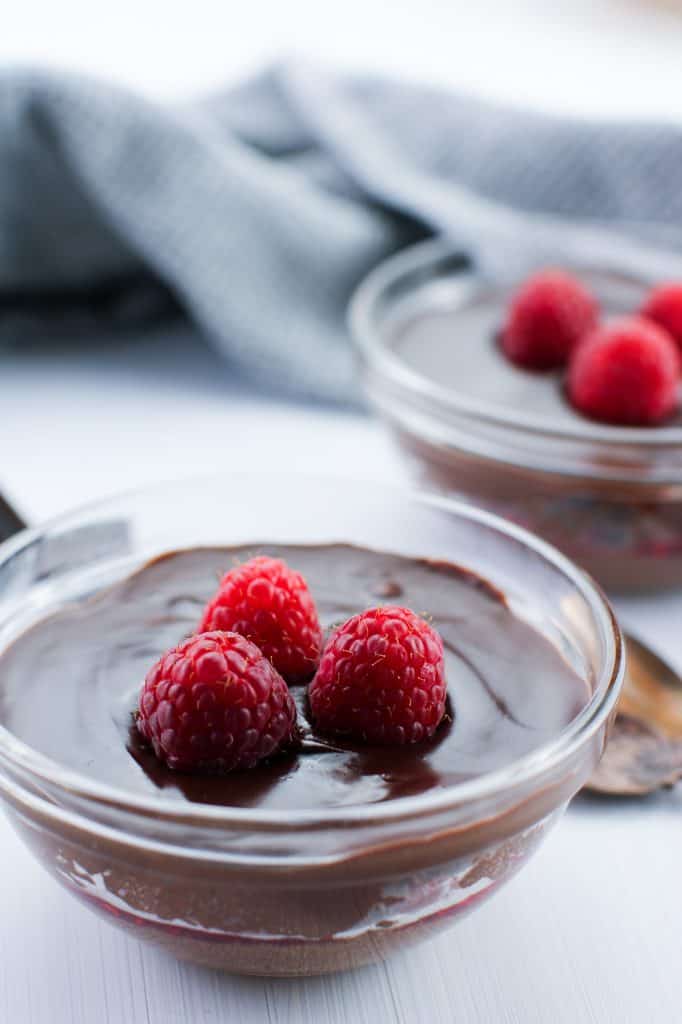 vegan raspberry and chocolate mousse