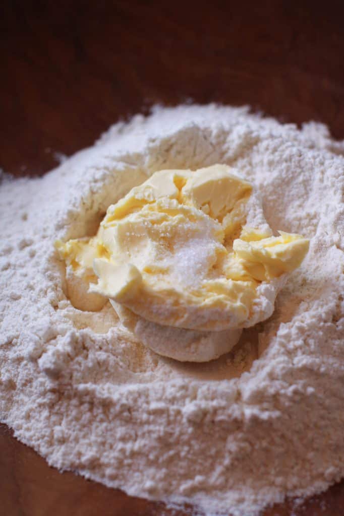 vegan shortcrust pastry ingredients before mixing