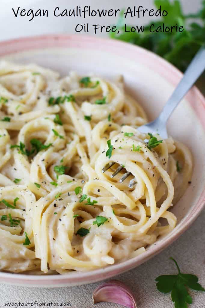 Vegan Cauliflower Alfredo image for Pinterest