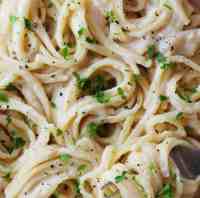 Vegan Cauliflower Alfredo Close Up