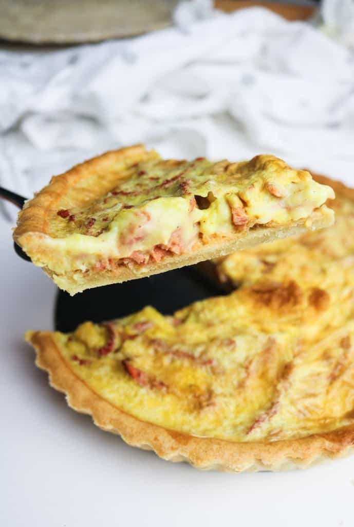 Vegan Quiche Lorraine Closed Up Slice