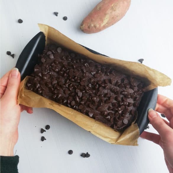 ricetta della torta al cioccolato e patate dolci (vegan)