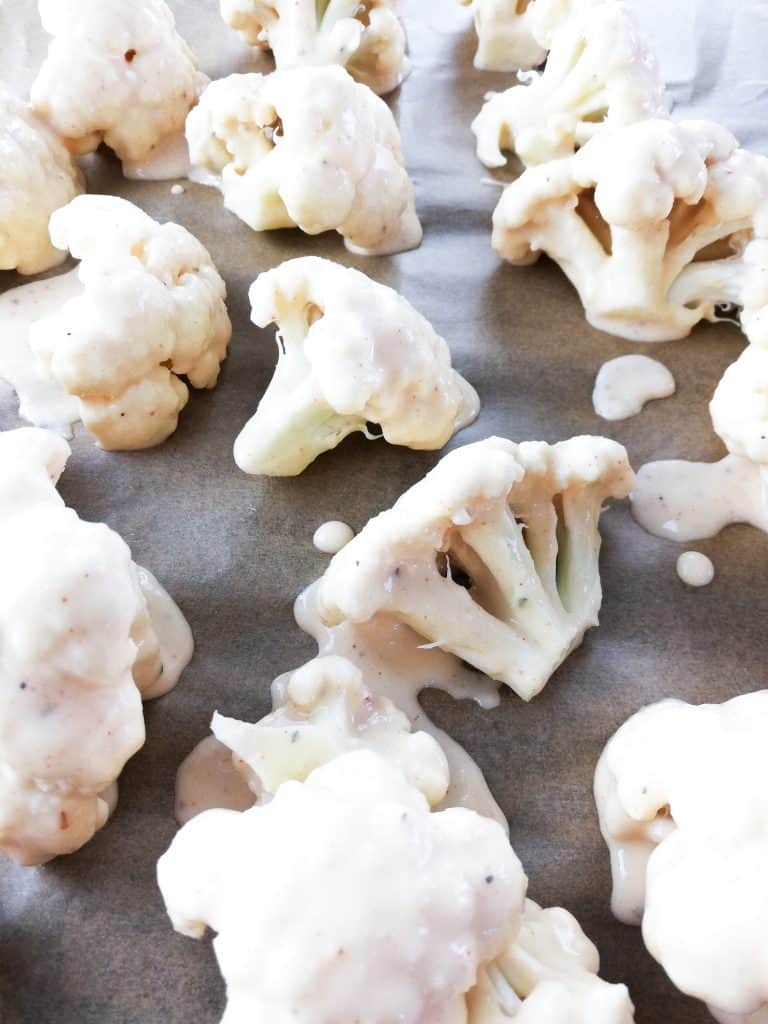 cavolfiore pastellato prima della cottura