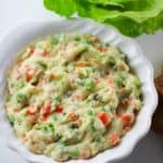 vegan russian salad on serving dish