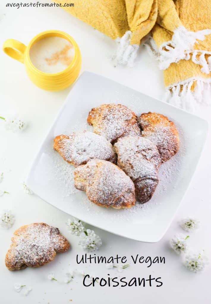 homemade vegan croissant image for pinterest