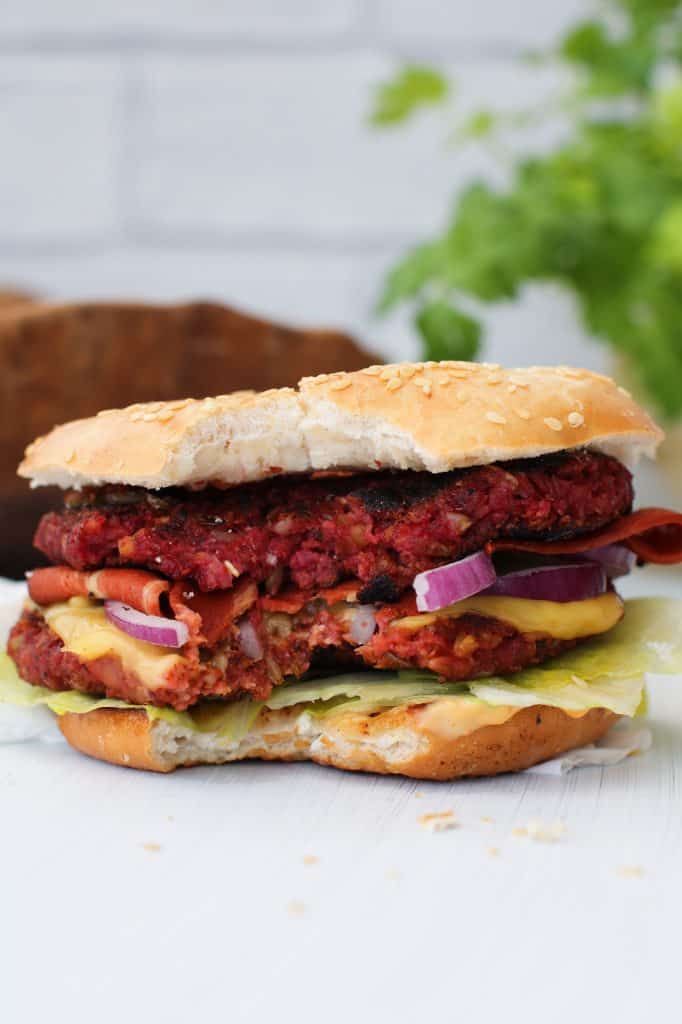vegan freekeh burger bite
