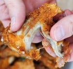 tearing air fried oyster mushroom