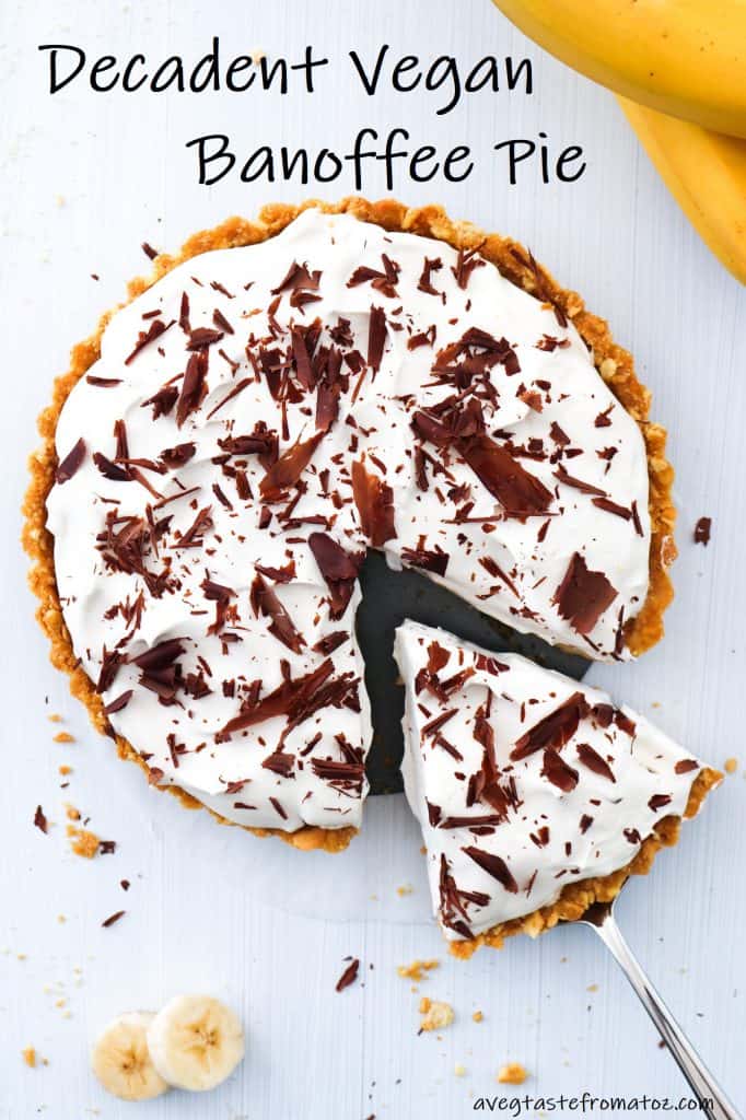 Decadent Vegan Banoffee Pie image for pinterest