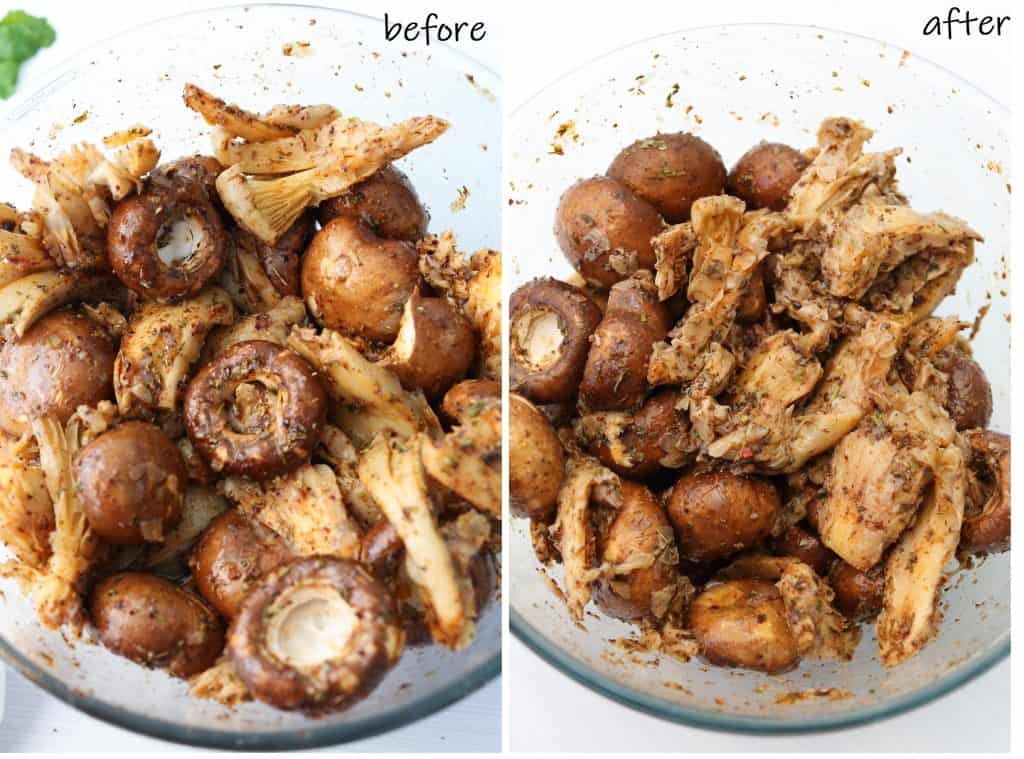 Mushroom Souvlaki Vegan and Gluten Free marinate