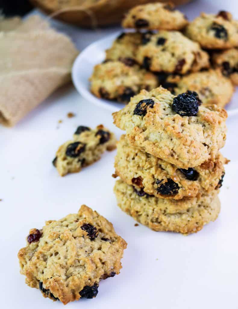 American Style Oat Cookies with Raisin and Cranberry