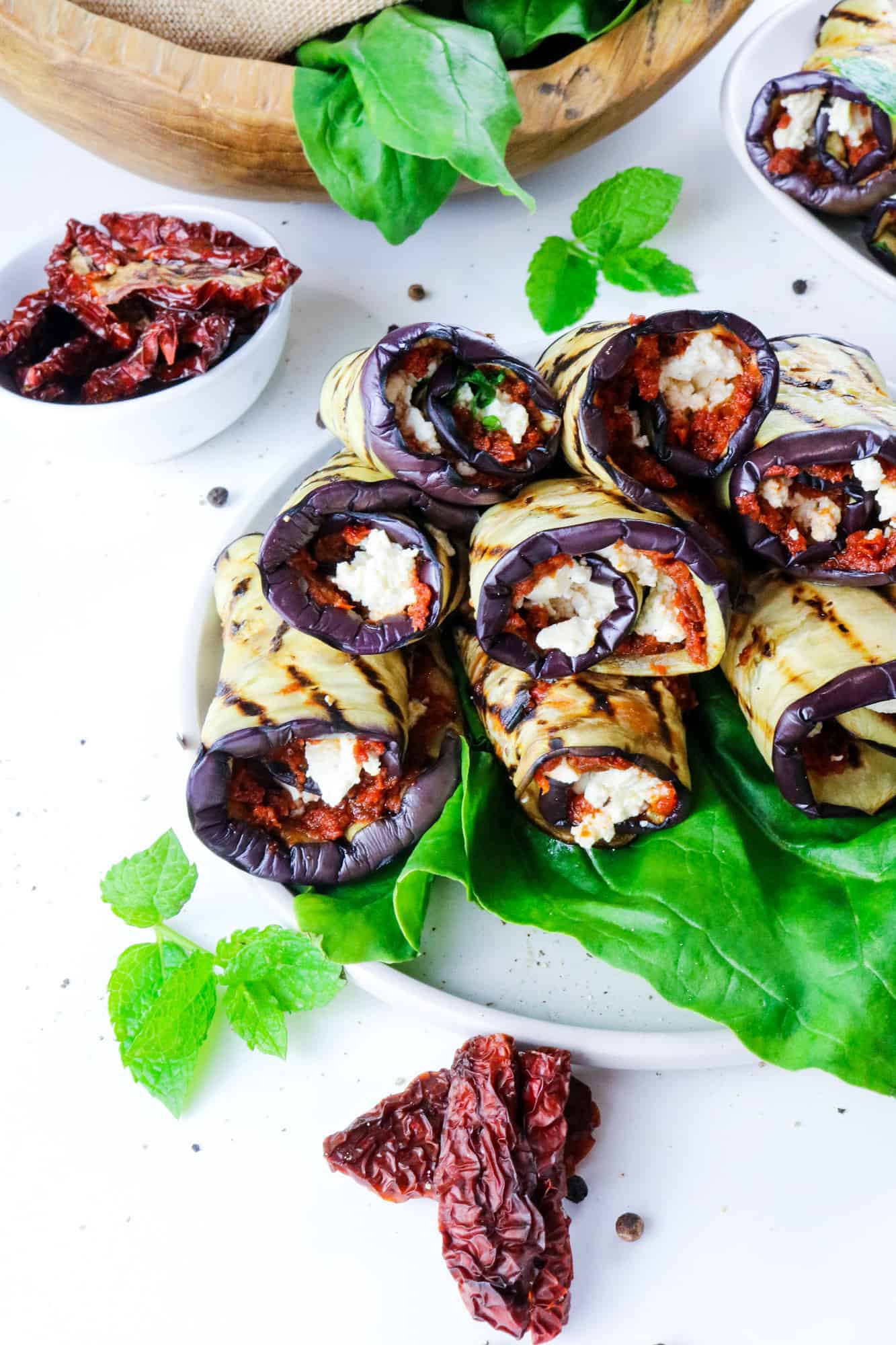 Grilled Aubergine Roll Ups