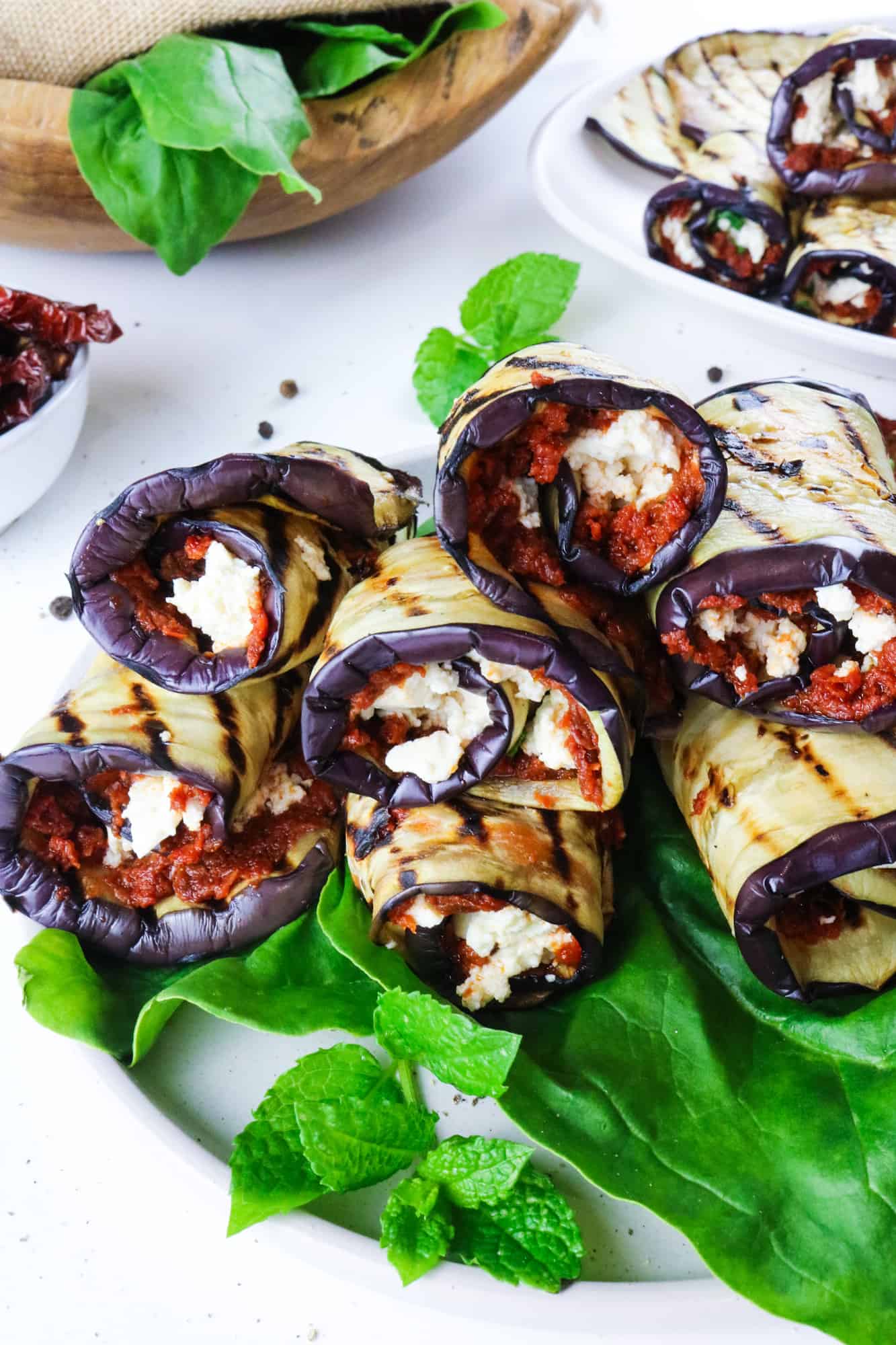 Grilled Aubergine Roll Ups