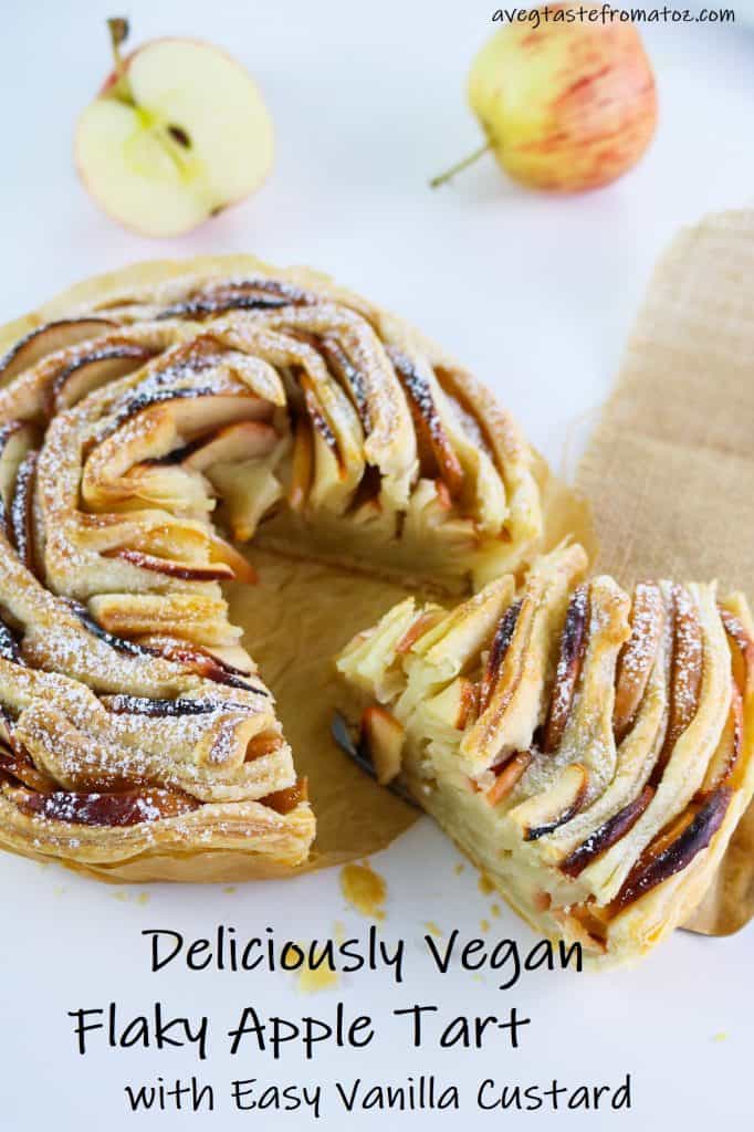 vegan flaky apple tart - image for pinterest