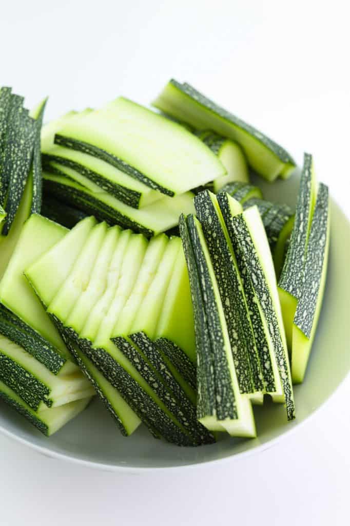 zucchini slices in a bowl