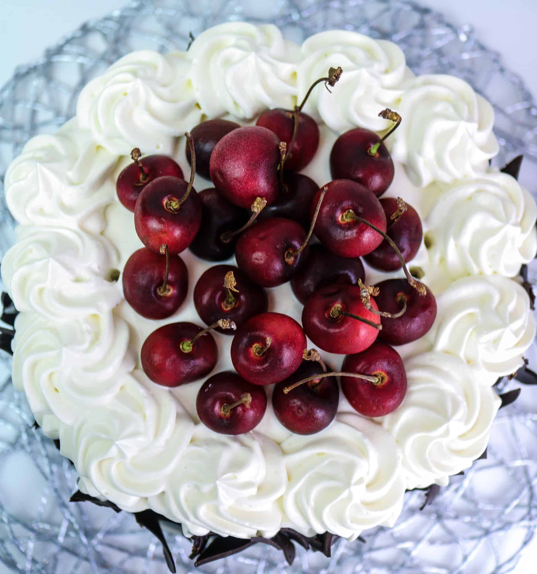 top focus of the vegan black forest cake