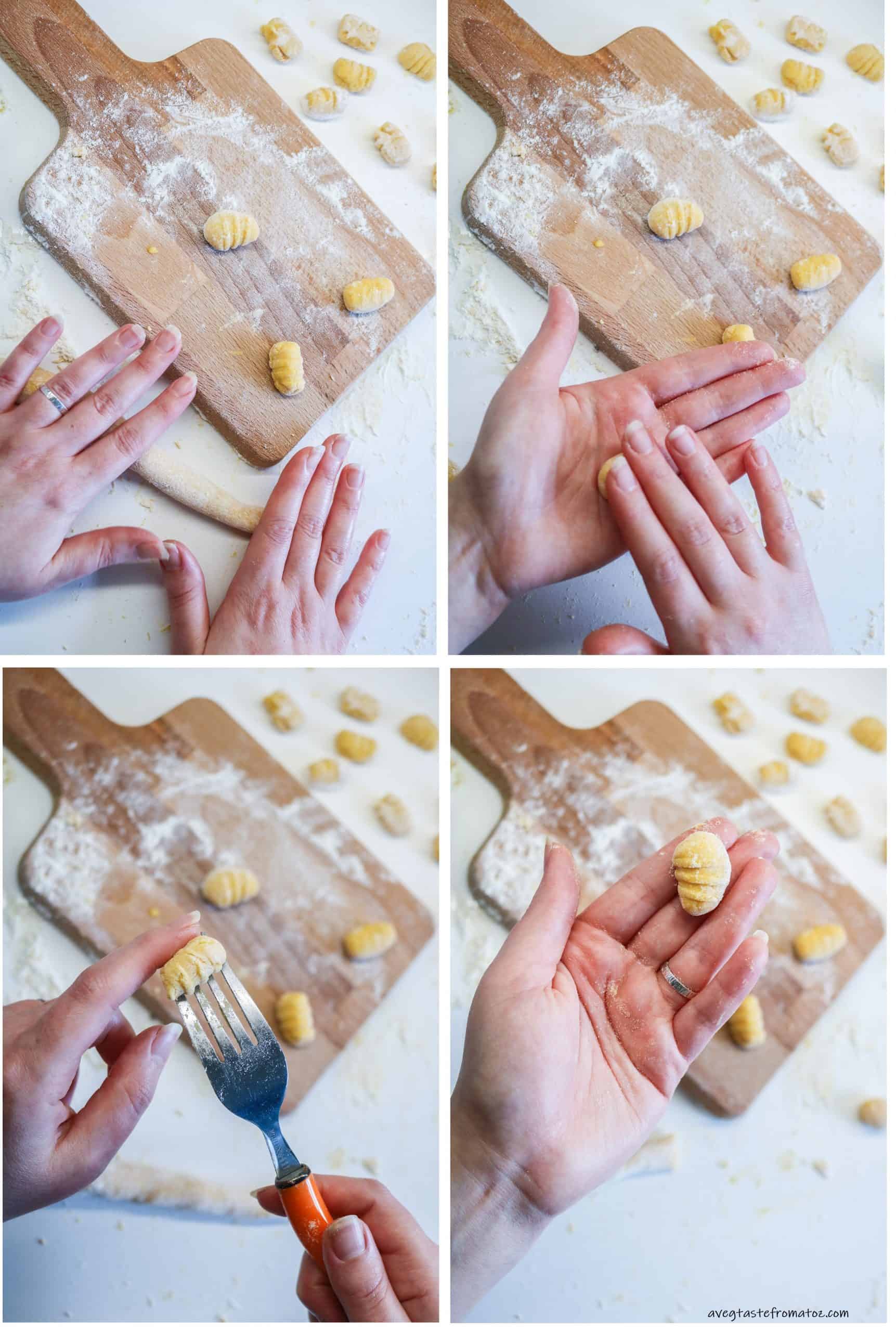 steps for shaping gnocchi