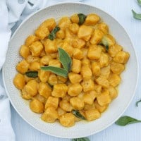 butternut squash gnocchi with vegan butter and sage