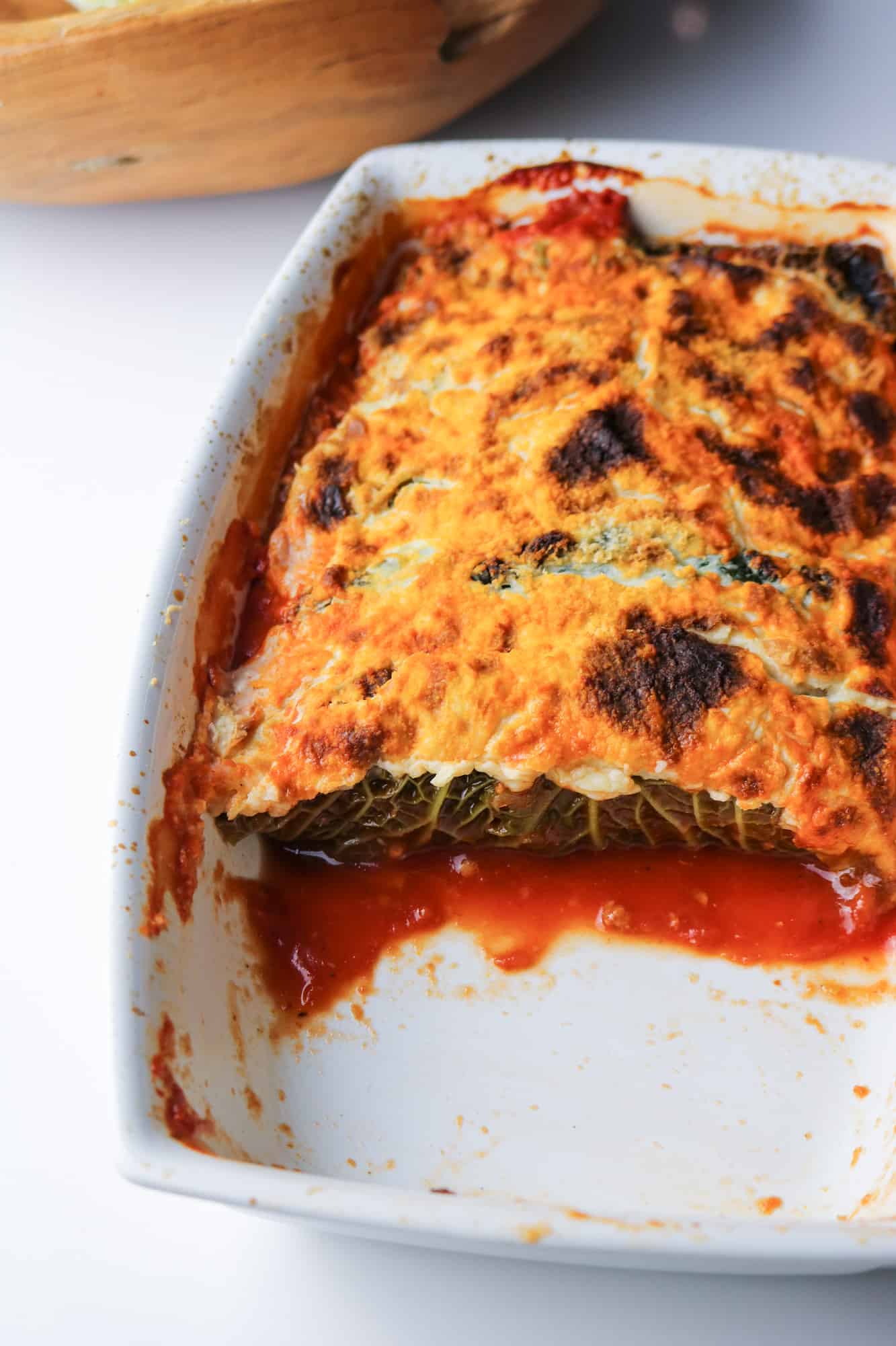 cabbage rolls cooked in tray