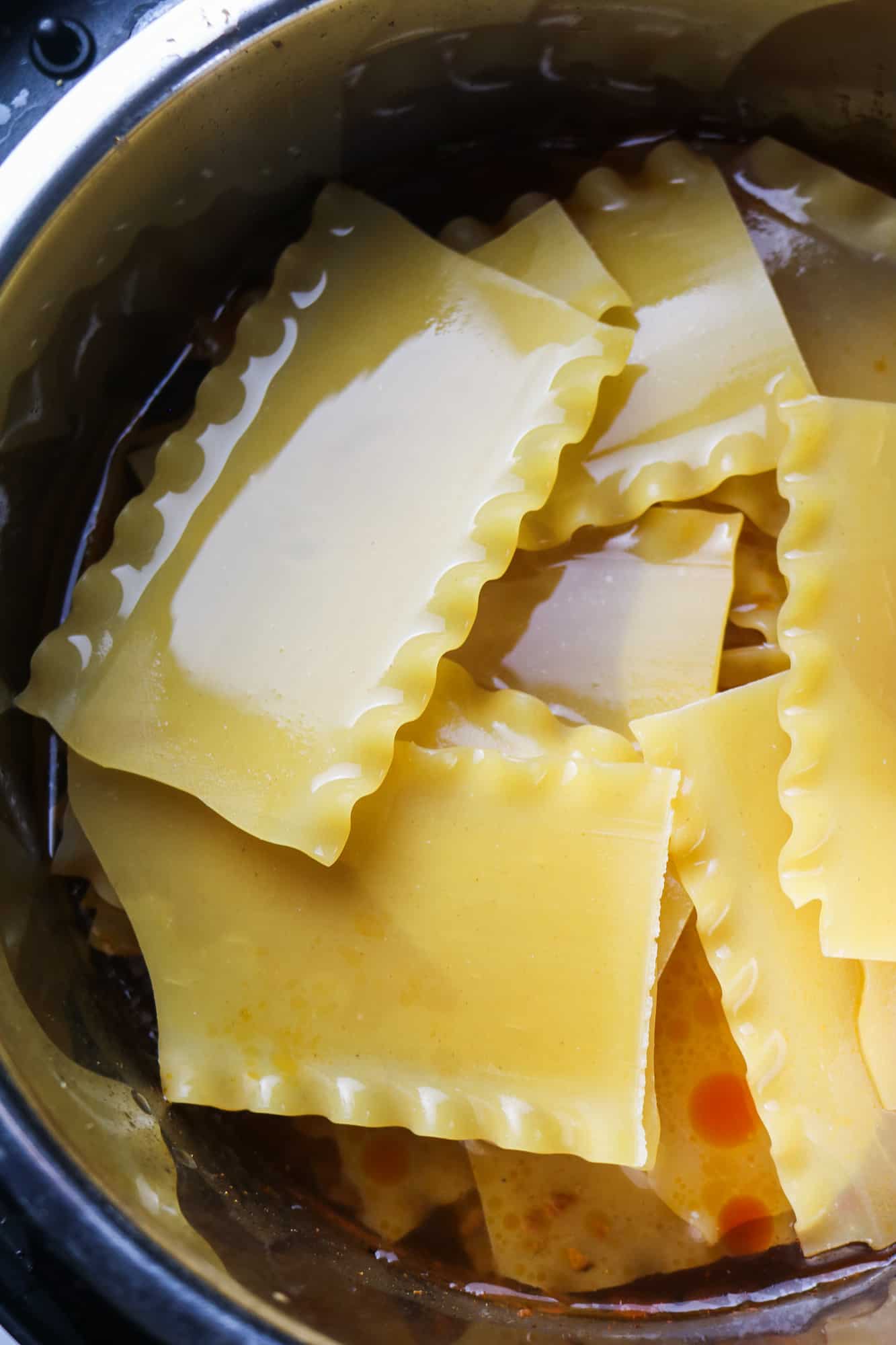 lasagne sheets added to the instant pot