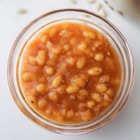 baked beans served in a bowl
