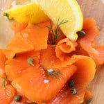 best vegan salmon / carrot lox close up