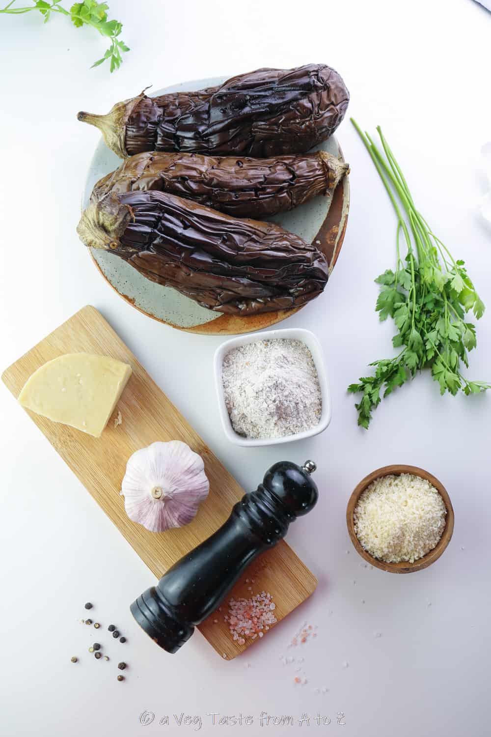 ingredients for aubergine meatballs
