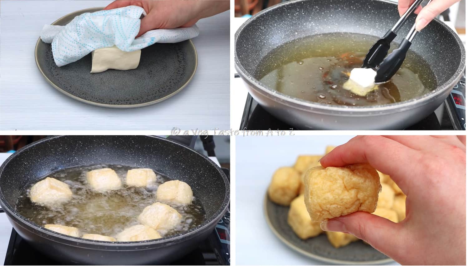 4 steps on how to make tofu puffs
