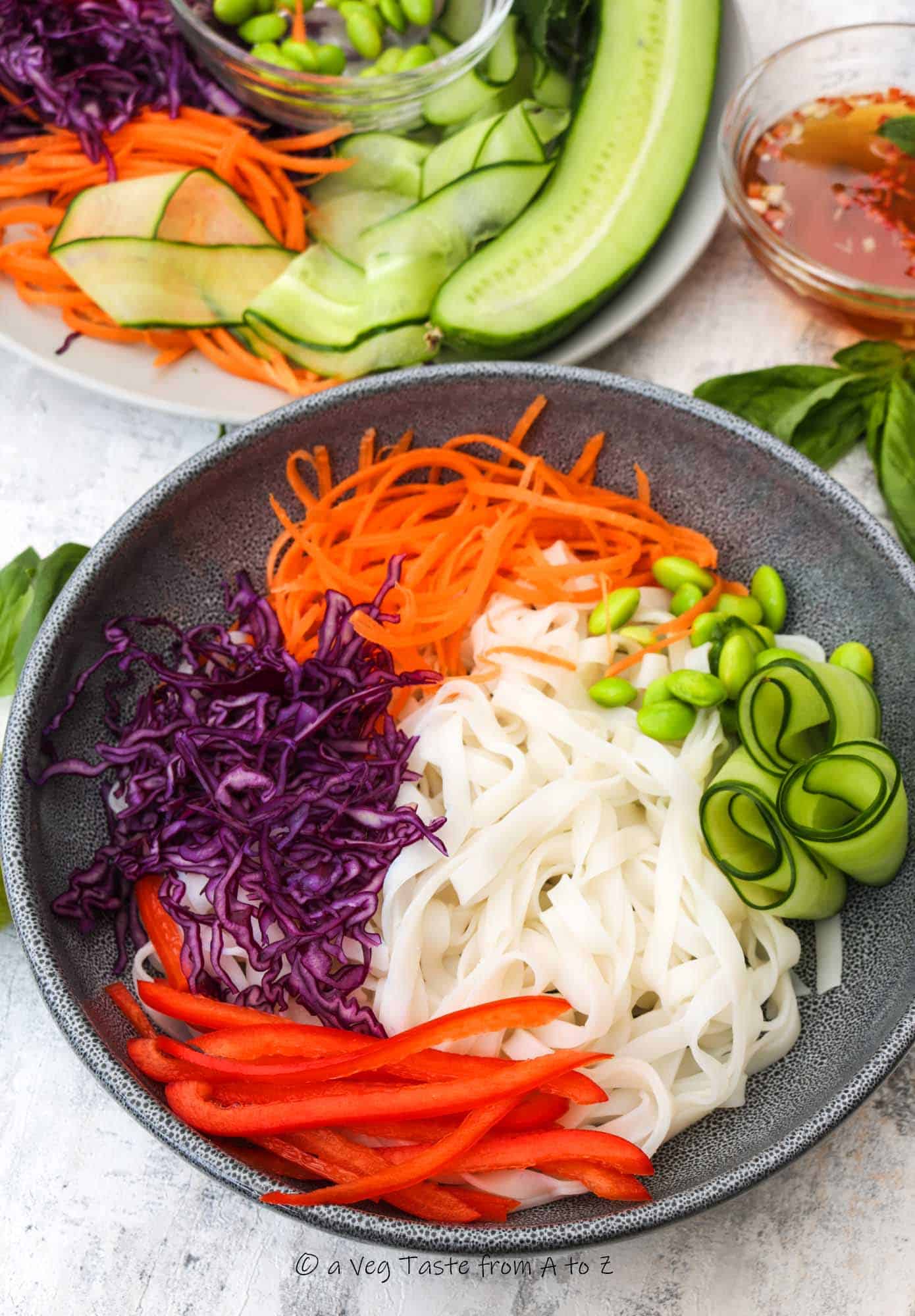 assembling the salad