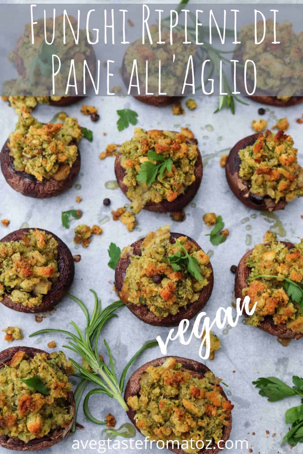 Questi funghi ripieni di pane all'aglio sono un finger food dal sapore esplosivo e davvero facili da fare! Proponeteli sulla vostra tavola!