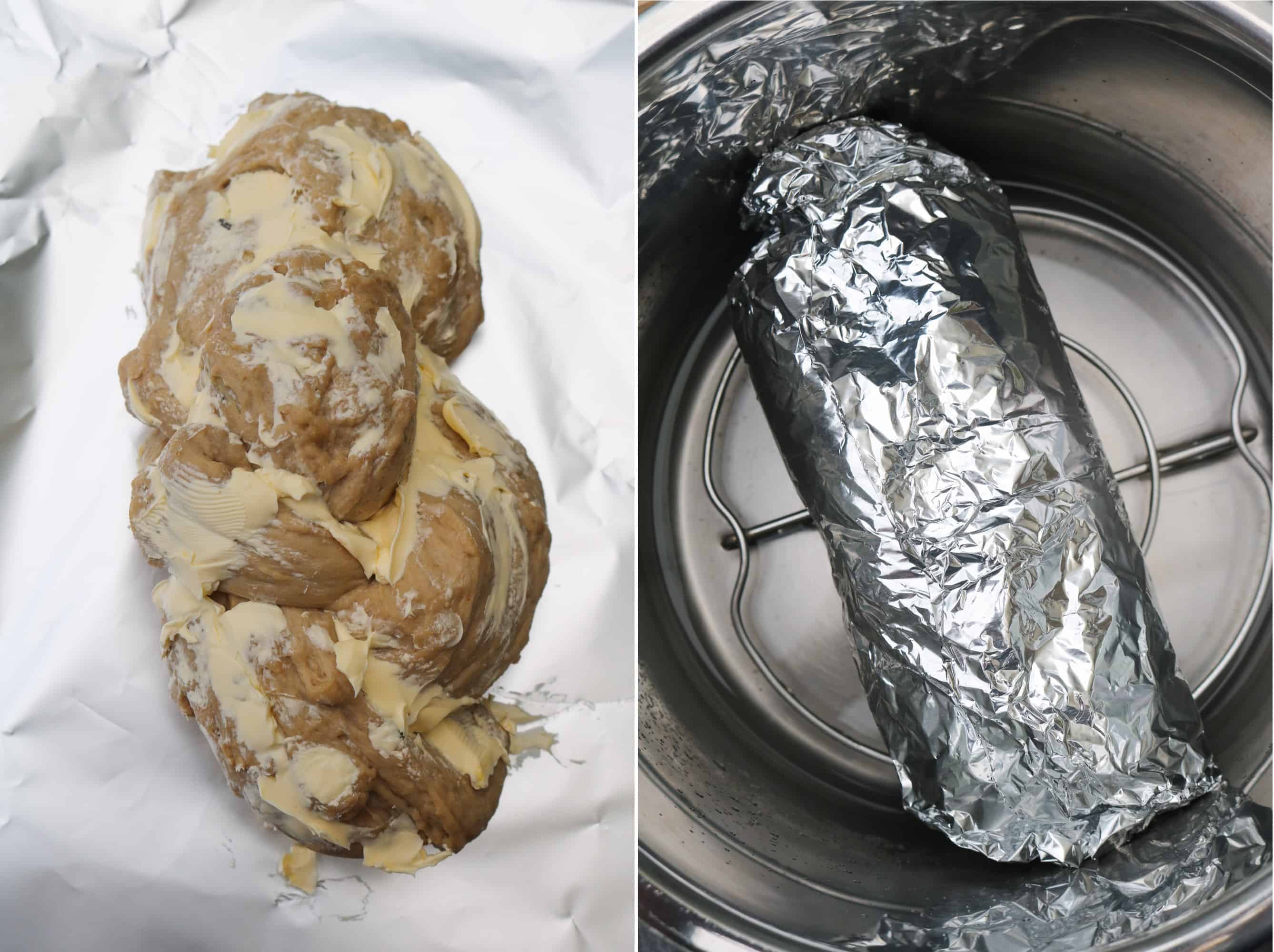 wrapping the seitan before steaming