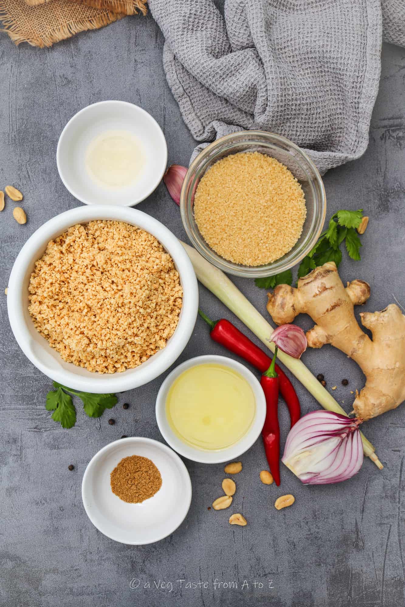 ingredients for homemade satay sauce