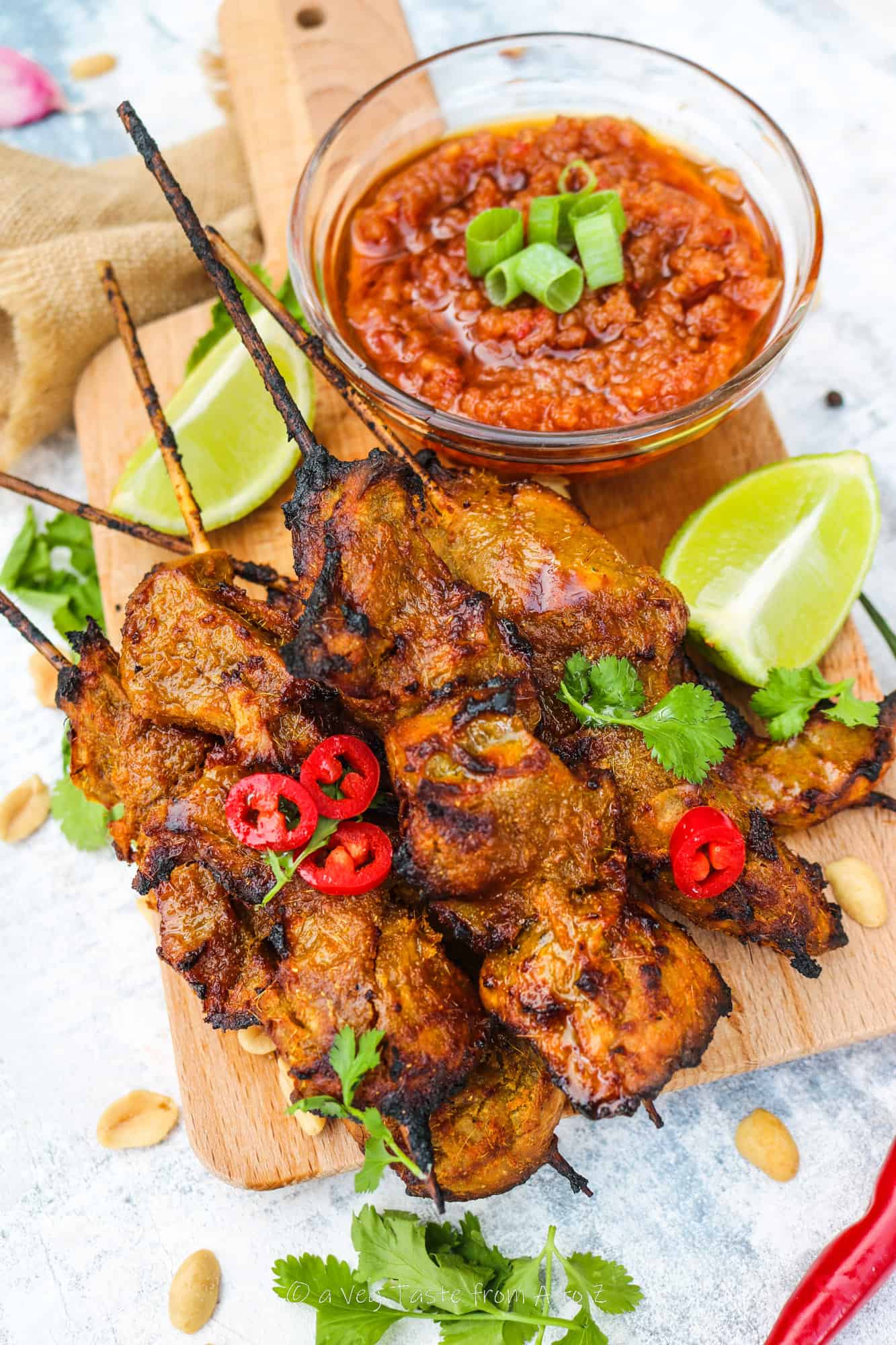 spiedini di pollo satay vegan