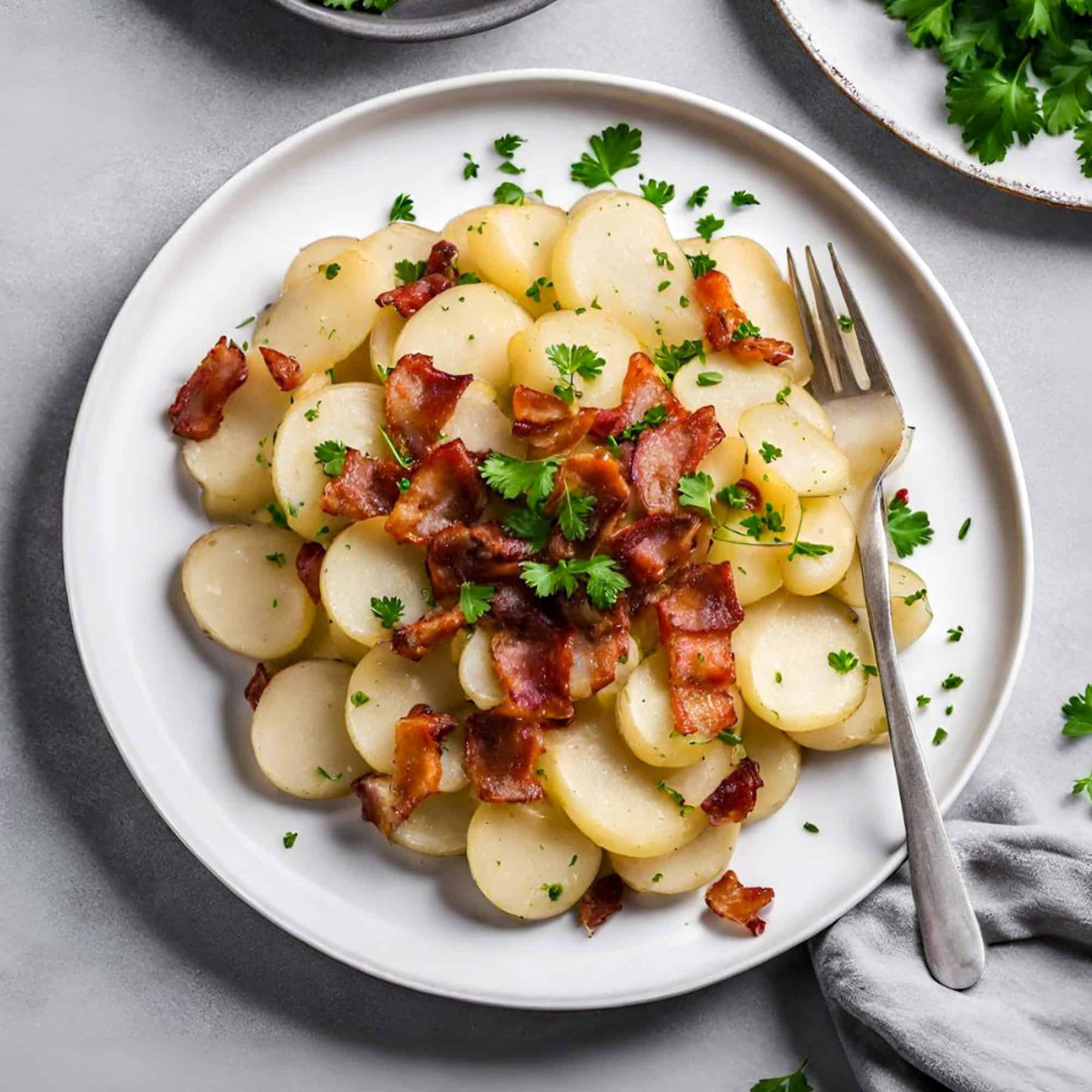 Scalloped Potatoes with Crispy Vegan Bacon